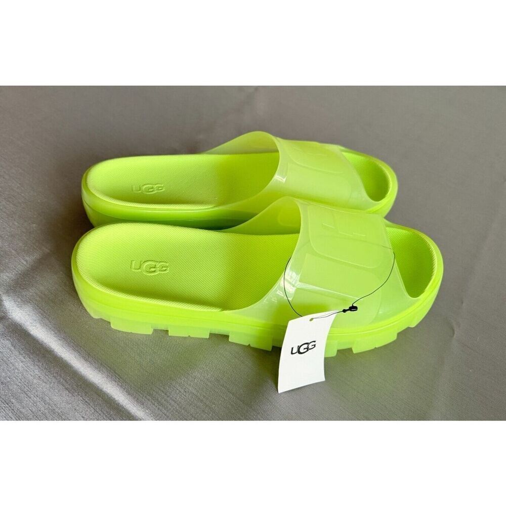 UGG Jella Clear Slides Lime Green Womens 9